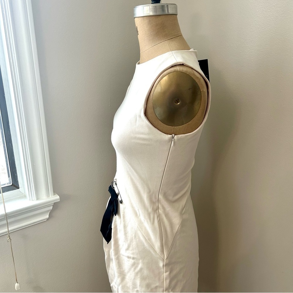 Women’s Nanette Lepore “Take a Bet” Cream Knit Shift Dress w/Black Bow Sz 8 NWT! - Picture 8 of 16